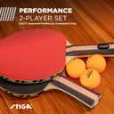 STIGA Performance 2 or 4 Player Table Tennis Set  USATT Approved Rackets and 3-Star Balls  5-Ply Blade & Flared Handle  Perfect for Skill Development
