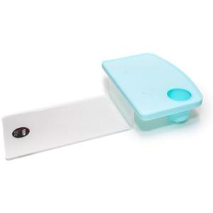 Liddle Bedside Shelf Nightstand, Space-Saving, Sturdy Plastic with Silicone Top, for Dorm Rooms and Bedrooms, Blue