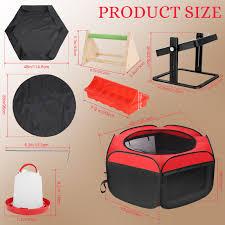 Brooder Box for Chicks Pop-Up Baby Chicken Cage Perch Up to 17 Baby Chicks, Ducks and Quails Chick Starter Kit with Storage Bag, Top Cover, Fixed Pegs, Waterproof Mat