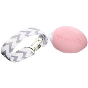 The Teething Egg Baby Teether  Freezable Teething Toy for Babies 36 Months up to 18 Months  Made in USA, Food-Grade TPE, Pink (Single)