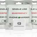 3-Pack Single-Use Emergency Phone Charger | Dead Phone? Just Plug in  No Cables Needed | Lightning | Pre-Charged | TSA-Approved