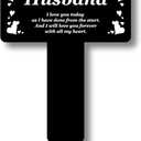 Husband Memorial Stake, Remembrance Plaque - Hearts Border, Black & White