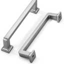 khtumeware 10 Pack Brushed Nickel Cabinet Pulls, 5 Inch(128mm) Hole Centers Solid Satin Nickel Cabinet Handles Kitchen Hardware Straight Bar for Cabinets and Drawer Pulls