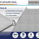 Windscreen4less 6' x 6' x 6' Sun Shade Sail Triangle Outdoor Canopy Cover UV Block for Backyard Porch Pergola Deck Garden Patio (Light Gray)