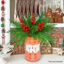 75 PCS Christmas Decorations, Artificial Greenery Christmas Ornaments, Pine Branches Red Berry Stems with DIY Vase Filler Set, Xmas Trees Vase Centerpieces for Tables