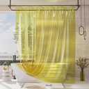 AmazerBath Shower Curtain Liner, 100% EVA Clear Yellow Heavy Duty Shower Curtain and Liner 2-in-1, 72x72 Luxury Plastic Weighted Bathroom Shower Liner, 12 Rustproof Grommets & 3 Heavyweight Stones (Rainbow Lemon)