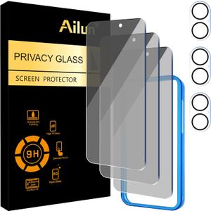 Ailun 3Pack Privacy Screen Protector for iPhone 16 Plus [6.7 inch]+3Pack Camera Lens Protector,Dynamic Island Compatible,Anti Spy Private Tempered Glass[9H Hardness]