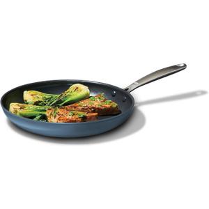OXO Enhanced 12 Nonstick Frying Pan Skillet, Ceramic PFAS-Free Cookware, Durable Hard Anodized, Scratch Resistant, Stainless Steel Handle, Eggs & Omelets, Dishwasher & Oven Safe, Storm Blue