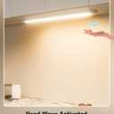 MYPLUS 24 Inch Under Cabinet Lights with Hand Wave, Under Counter Lighting 4000K Natural White,Dimmable,Plug and Play,LED Lights for Kitchen Cabinet, Cupboard, Closet, Desk, 24inch-1Pack