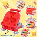 Crelloci 3 in 1 Color Dough Kitchen Creations Set, Ice Cream Spaghetti Burger Maker Machine, Art Crafts Food Modeling Toys, Accessories Tools Kit for Boys Girls Kids Toddlers Ages 3+ (12 Colors Dough)