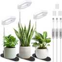 FOXGARDEN Plant Light, 126LEDs Grow Light for Indoor Plants, Full Spectrum Desk Growing Lamp with Detachable Base, Height Adjustable 7.8"-26" with Auto Timer 4H/8H/12H, 4 Dimmable Brightness, 3 Pack