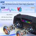 60W Hi-Fi Loud Sound Karaoke Machine - Portable Karaoke Speaker with 2 Wireless UHF Microphones 10s 5.3 Bluetooth Fast Pairing & 50ft Stable Connection - 6-12H Long Runtime for All Home Party & Events