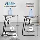 Bblife XL Adjustable Folding TV Tray Table, Larger TV Dinner HDPE Plastic Tray, for Laptop, Eating, Drawing, Snacks, etc, Black-Pro