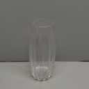 Modern Ribbed Glass Vase for Flowers, Candles and Decorative Accents  Black, Grey, Amber, Clear and Colored Tall/Short Vase for Centerpieces and Home Table Decor (Clear, H11.8inch)