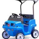 Step2 Side-by-Side Push Around SUV, 2-Seater Kids Push Car with Seat Belts, Dual Steering Wheels & Horns, Adjustable Canopy, Ages 18 months5 years, Max 100 lbs., Durable Plastic, Blue (Large)