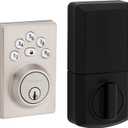 Kwikset Powerbolt 240 5-Button Keypad Satin Nickel Contemporary Electronic Deadbolt Door Lock, Featuring Convenient Keyless Entry, Customizable User Codes and Auto-Locking