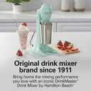 Hamilton Beach DrinkMaster Electric Drink Mixer, Retro Milkshake Maker & Milk Frother, 2 Speeds, Extra-Large 28 oz. Stainless Steel Cup, Mint