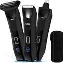 Manscape Body and Ball Trimmer for Men, 3-in-1 Pubic Groin & Nose Hair Trimmer, Ball Shaver & Body Groomer, Wet/Dry Electric Razors for Smooth Shaving, IPX7 Waterproof with Travel Case (Black)