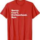 Men Women Boys or Girls Funny Switzerland T-Shirt (Red, Black)