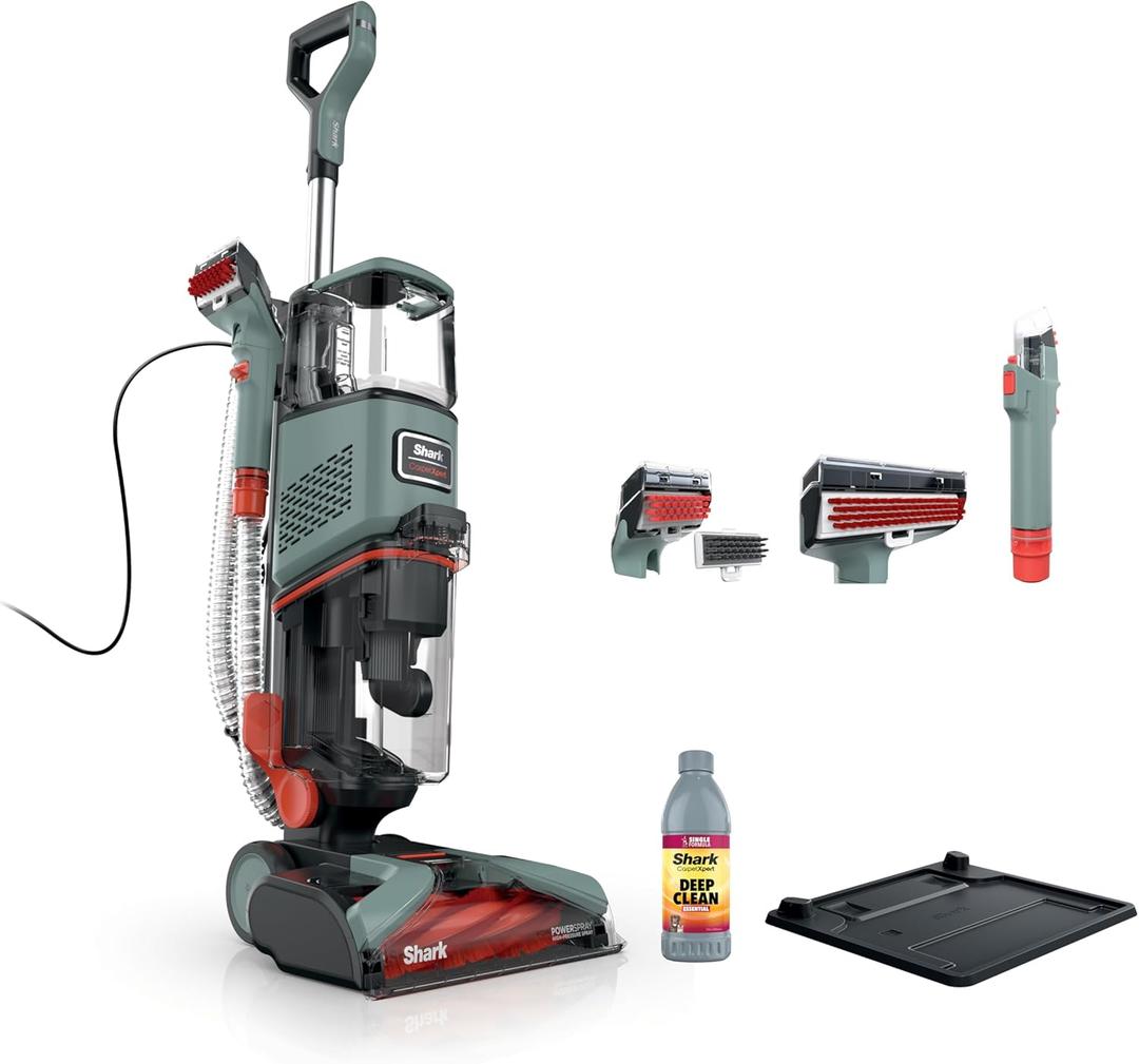 Shark CarpetXpert | Upright Carpet, Area Rug & Upholstery Cleaner | Carpet Shampooer with Handheld Spot & Stain Eliminator | 3 Cleaning Tools | Slate Green | EX151