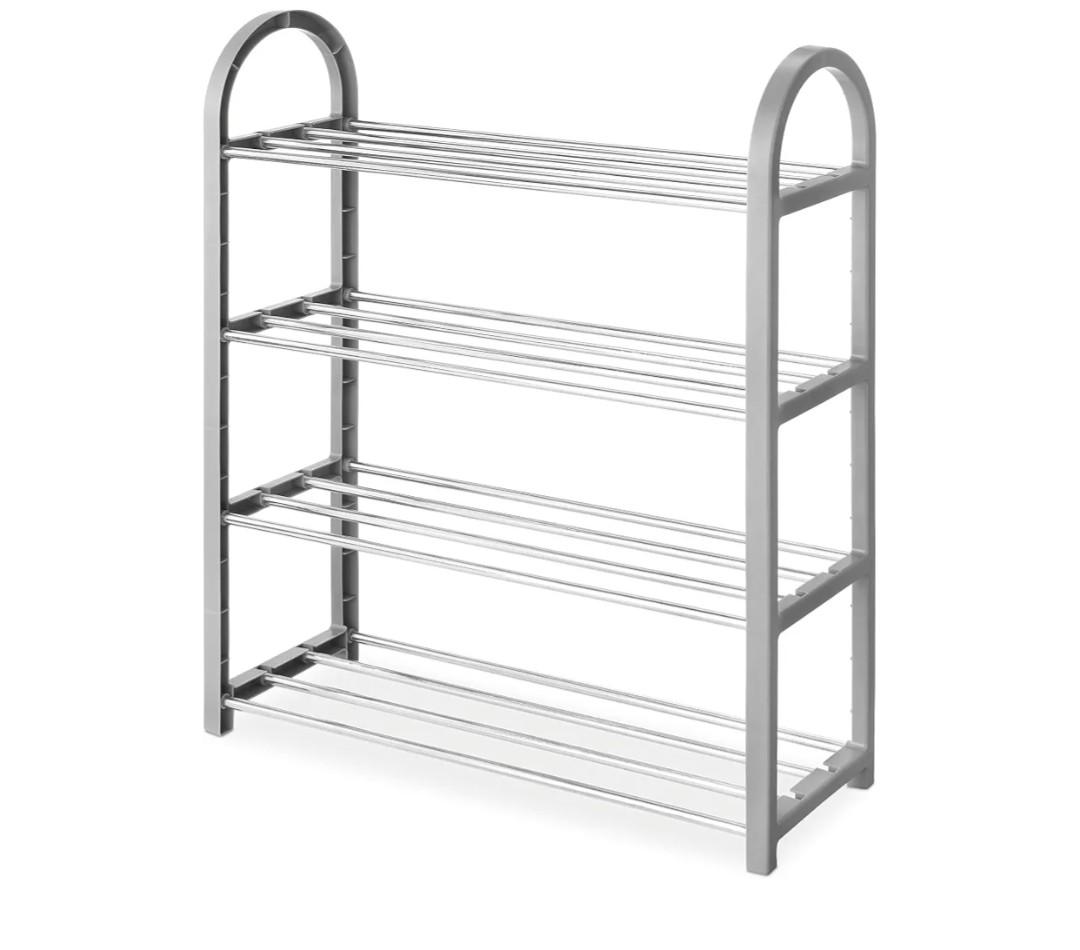 4-Tier Compact Closet Shelves - Gray