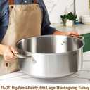 HOMICHEF 19 Quart LARGE Stainless Steel Braiser Pan with Lid - Commercial Grade NICKEL FREE Matte Polished Stainless Steel Braiser Pot 19 QT - Heavy Weight Braising Pan Non Toxic Induction