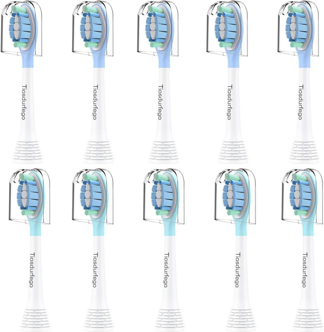 Replacement Toothbrush Heads for Philips Sonicare Replacement Heads C3,4100,Electric Replacement Brush Heads for Phillips Sonicare Toothbrush C3,4100,W,for Philips Sonic Care Brush,10 Pack (Blue & Green)