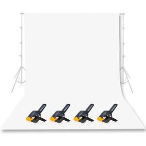 EMART 10x12 ft White Backdrop for Photography, Large Party Photo Background Curtain Drapes, Washable Polyester Fabric Back Drop Screen Sheet for Birthday Video Studio Portrait Photoshoot