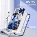 Cute Flower Case for iPhone 16 Pro 6.3 inch Built with Screen Protector, Lightweight and Stylish Full Body Shockproof Protective Rugged TPU Case for Women/Girls-Peafowl