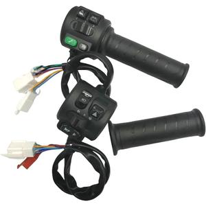 Fardriver Hall Type Twist Throttle Set,Three Speed/Reverse/Parking/Horn/Light Functions for Electric Motorcycle,Compatible with Fardriver Controller