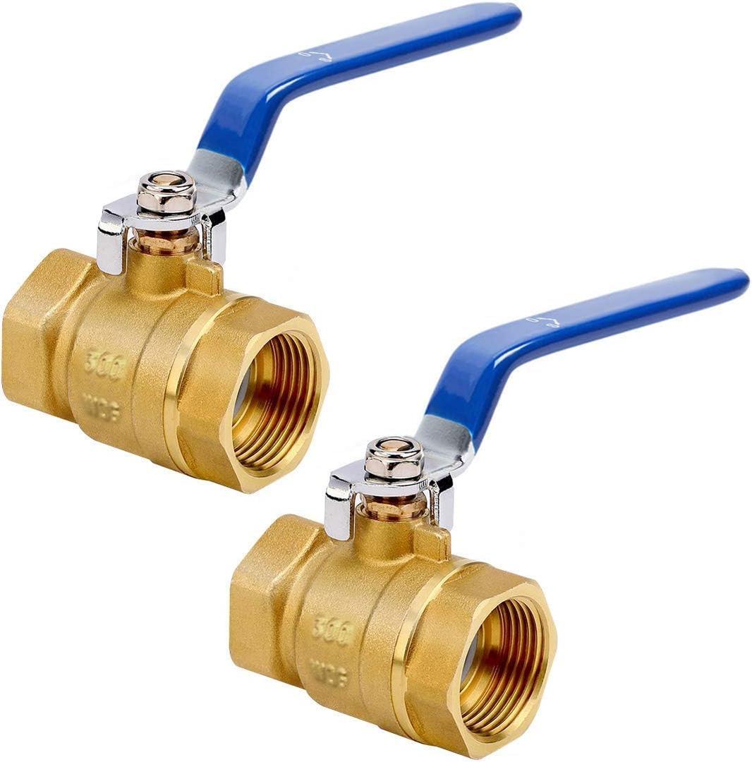 1" NPT 2PCS Full Port Forged Brass Ball Valve, Full Port Heavy Duty Brass Ball Valve Shut Off Switch for Water and Oil 1" NPT 2PCS Full Port Forged Brass Ball Valve, Full Port Heavy Duty Brass Ball Valve Shut Off Switch for Water and Oil