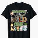Grandma of The Wild One 1St Birthday Family Safari Jungle T-Shirt Size L