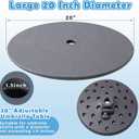 Novabright 20" Outdoor Adjustable Umbrella Table with 1.5" Hole, HDPE Patio Umbrella Pole Table Tray, Portable Round Top Height Adjustable for Grassland Patio, Backyard, Beach, Garden, Poolside