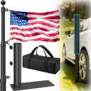 Tailgate Flag Pole with Tire Mount, 20 FT Heavy Duty Portable Flag Pole Kit for Tailgating, RV Telescoping Flagpole with Base for Camping, Outdoor Tailgating, Party, Camper