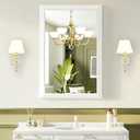 Bathroom Mirror for Over Sink,24x36Inch White Thick Anti-Rust Metal Frame, Rectangle Decorative Wall Mirror with HD Tempered Glass, Horizontal or Vertical Mount for Vanity, Bathroom,Living Room