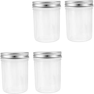 PRETYZOOM 4 Pack Kitchen Honey Jars Glass Seal Jars Bottles Lids for Food Storage Canning