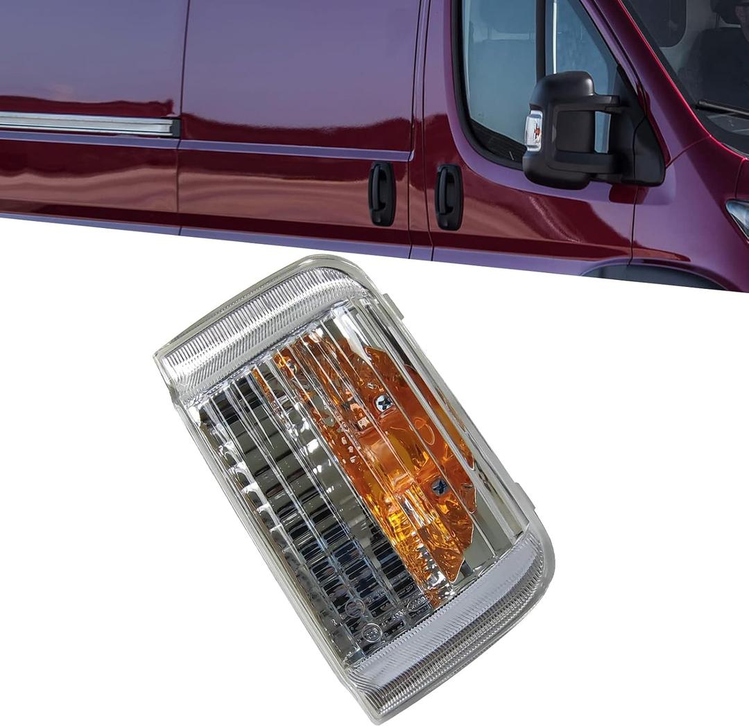 Passenger Right Side Mirror Indicator Turn Signal Light Housing Compatible with ProMaster 1500 2500 3500 2014-2024