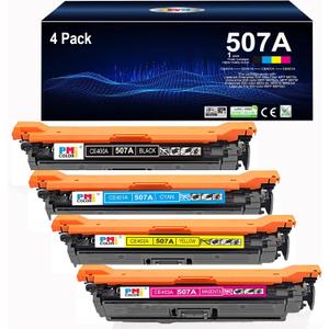 4 Pack Replacement for HP 507A Toner Cartridges Works with HP Laser Enterprise 500 Color M551,MFP M575, MFP M570 Series Printer Ink (Black,Cyan, Magenta, Yellow)