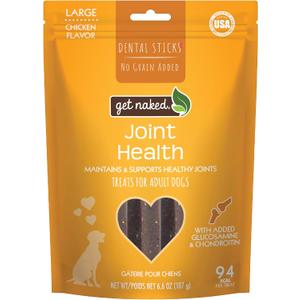 Get Naked Grain Free 1 Pouch 6.6 Oz Joint Health Dental Chew Sticks, Large (EXP 08/03/27)