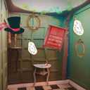 Soulchen 20 Pcs Wonderland Tea Party Decoration Hanging Banner Wonderland Cabinet Mirror Hat Clock Garland Decoration Background for Birthday Baby Shower Party Supplies