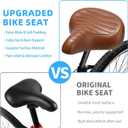 CDYWD Wide Bike Seat for Men Women Comfort, Large Soft Padded Bicycle Seat Cushion, Oversized Comfortable Replacement Saddle for Beach Cruiser, City Bike, MTB, Ebike, Scooter, Stationary Exercise Bike