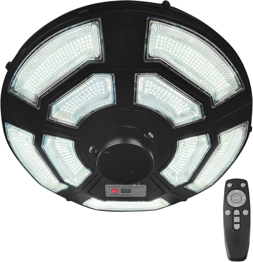 Outdoor Solar Pole Light - 750 LEDs High Brightness, Waterproof, Motion Sensor & Remote Control, Dusk to Dawn, Perfect for Yard, Garden, Pathway & Driveway