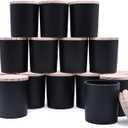 8 OZ Thick Candle Jars for Making Candles 15 Pcs, Black Empty Jars with Wood Lids for Candle Making, Sample Container,Matte Black (8oz)