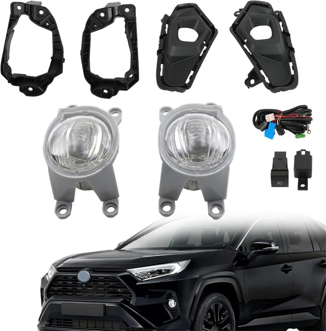 Left Driver and Right Passenger Sides Pair Fog Lights Replacement for Toyota Rav4 LE XLE 2023 2024 Fog Lights Driving Lamps TO2593129 TO2592129