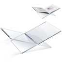 Quzzil Large Acrylic Book Stands 15.8" x 9.5" x 5.4" Thicken Book Holder for Display Reading Open Coffee Table Stand for Cookbooks, Bible, Quran, Art, Magazines(Clear)