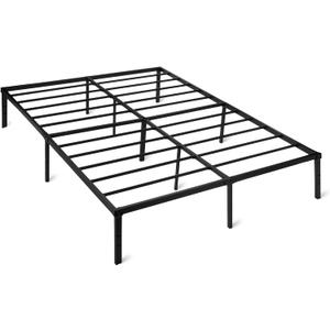 Amazon Basics Metal Bed Frame, Non-Foldable Platform with Under-Bed Storage Space, Durable Steel, Protective Floor Pads, Easy Assembly, Queen, 60W x 80L in, Black
