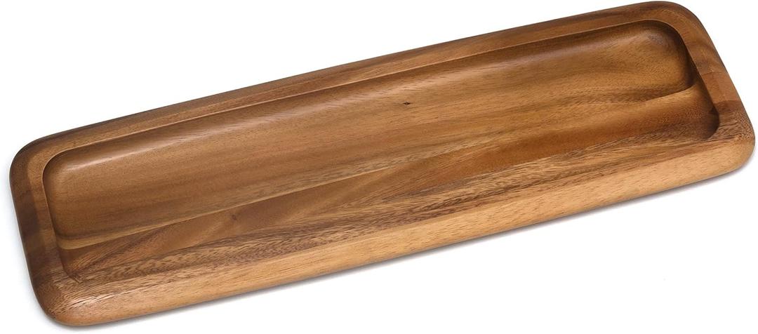 Lipper International Acacia Narrow Serving Tray for Sushi or Cheese, 18.25" x 6.13" x 0.75"