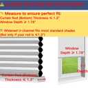 U Channel Blackout PVC Light Blocking Strips for Roller Blinds Light Gap Blockers Window Shades Side Tracks Cordless Shades/Bedroom Sleep, Fits Curtain Rod Bottom Thickness ≤1.3" (White,58",2Pcs)
