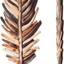 Yerliker 2 Pcs Wooden Driftwood Leaf Wall Art Decor Hanging Sculpture Farmhouse Botanical Hanging Living Room Bedroom Bathroom Kitchen Office Boho Home Decorations 16-5.5''(Vintage Brown)