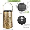 2 Pack Solar Lanterns Outdoor Waterproof, Hummingbird Hanging Solar Lights for Outside, Garden Decor for Yard Patio Pathway Porch, Christmas Birthday Mothers Day Gifts for Women Mom Grandma